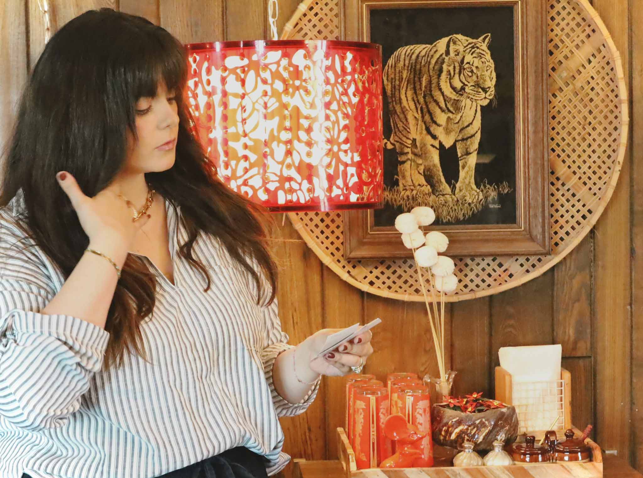 Sarah Stewart with design materials